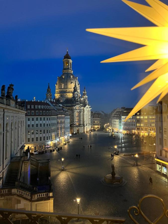 Luxus Suite Mit Einmaligem Blick Auf Die Frauenkirche Dresden Exterior photo
